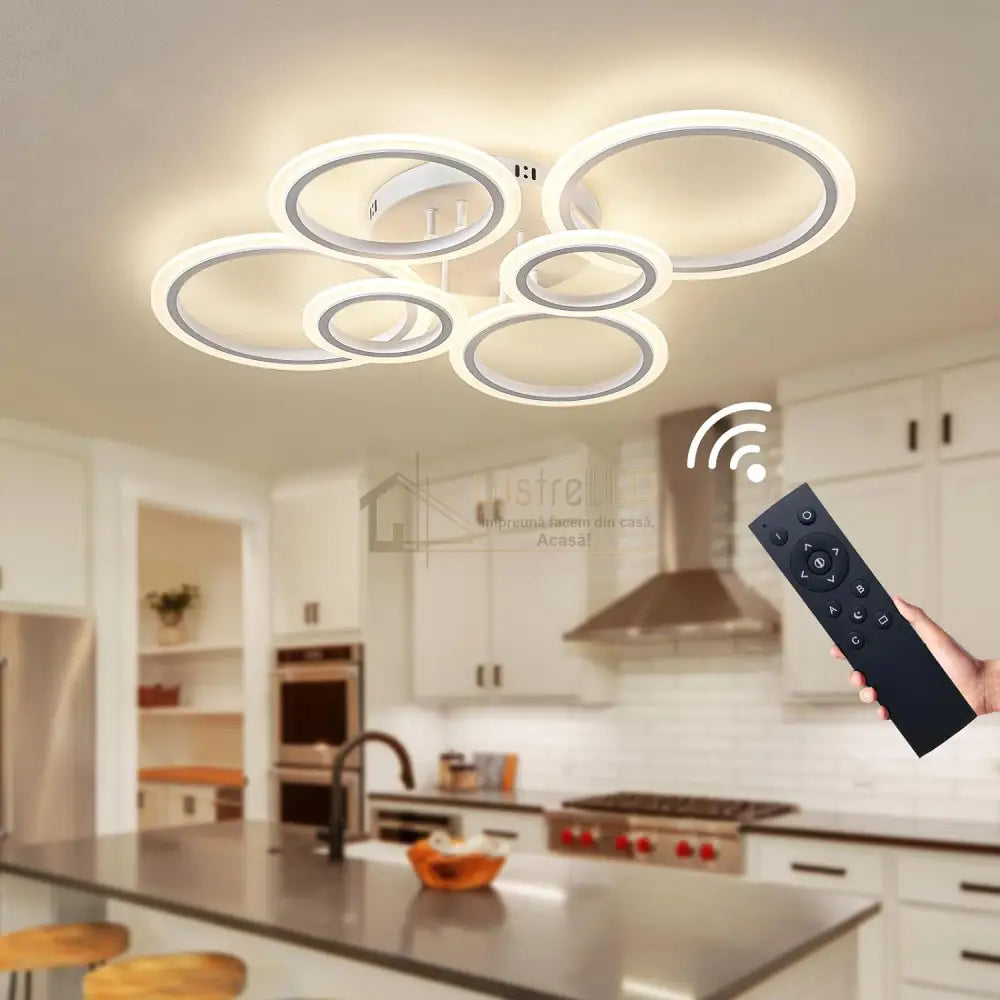 Lustra Led 4 + 2 Circle Maxi Alb Smart Echivalent 600W Lighting Fixtures