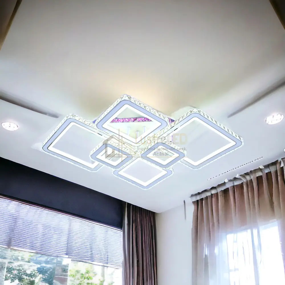 Lustra Led 4 + 2 Diamond Rgb Alba Cristal Echivalent 1000W Chandeliers Crystal