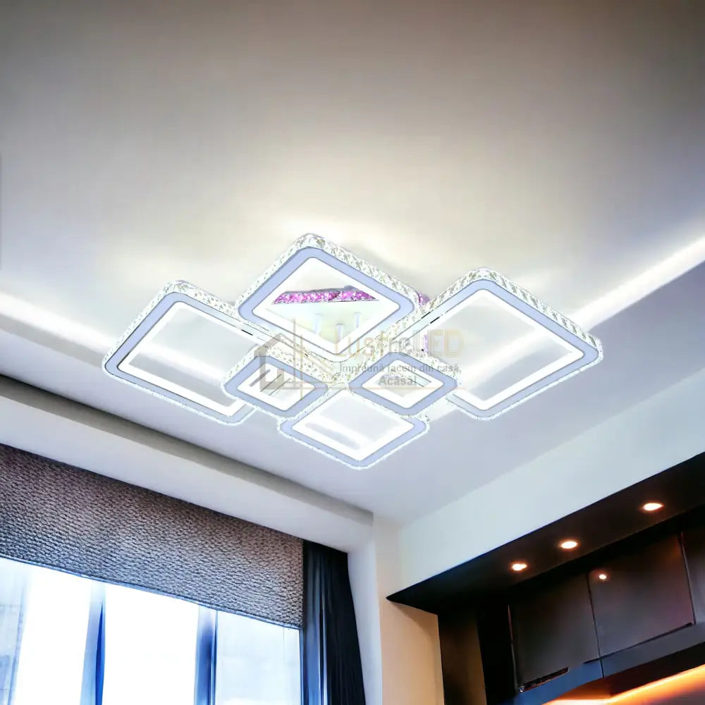 Lustra Led 4 + 2 Diamond Rgb Alba Cristal Echivalent 1000W Chandeliers Crystal