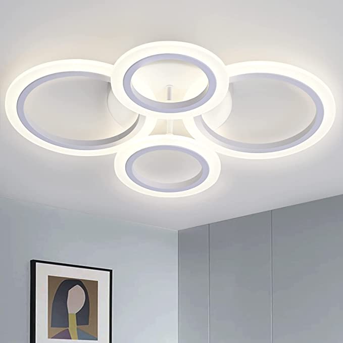 Lustra LED 2+2 CIRCLE Design Alb Echivalent 400W RESIGILATA R3