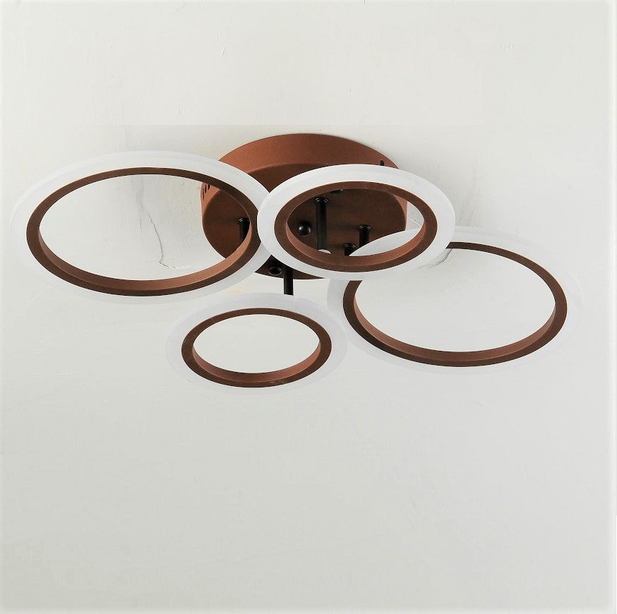 Lustra LED 2+2 CIRCLE BROWN Echivalent 400W Telecomanda