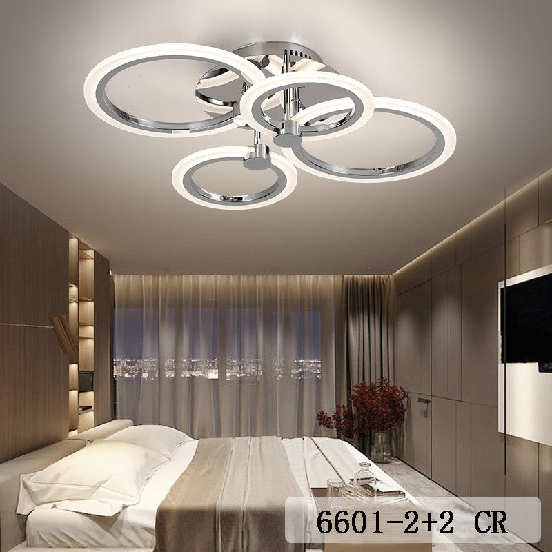 Lustra LED 2+2 Circle Chrome Echivalent 400W Telecomanda