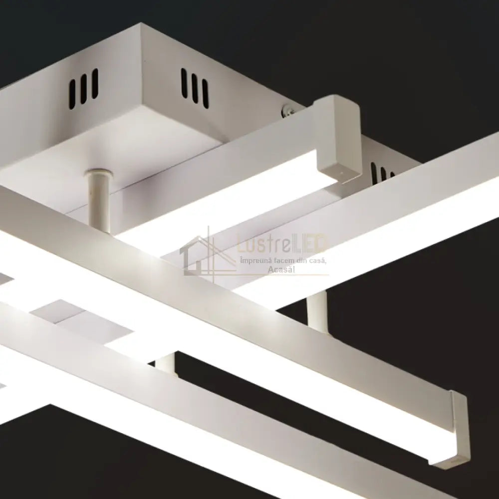 Lustra LED 4 LINES Design Alb Echivalent 400W Telecomanda ALBA / 65CM / MINIMALIST DESIGN Lighting Fixtures