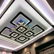 Lustra Led 4 + 4 Square Cristal Chrome Super Rgb Echivalent 1000W Chandeliers Crystal