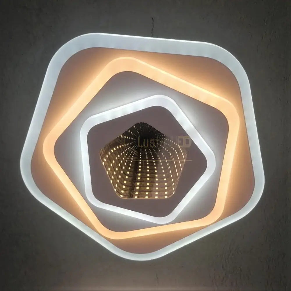 Lustra Led 40W Galaxy 3D Pentagon Echivalent 200W Lighting Fixtures
