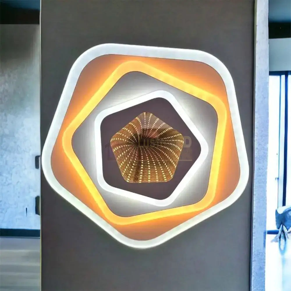 Lustra Led 40W Galaxy 3D Pentagon Echivalent 200W Lighting Fixtures