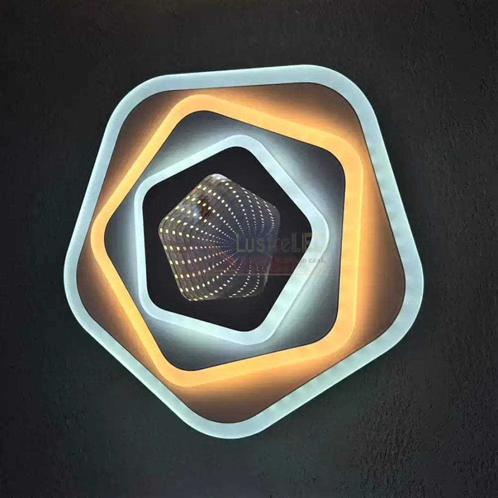 Lustra Led 40W Galaxy 3D Pentagon Echivalent 200W Lighting Fixtures