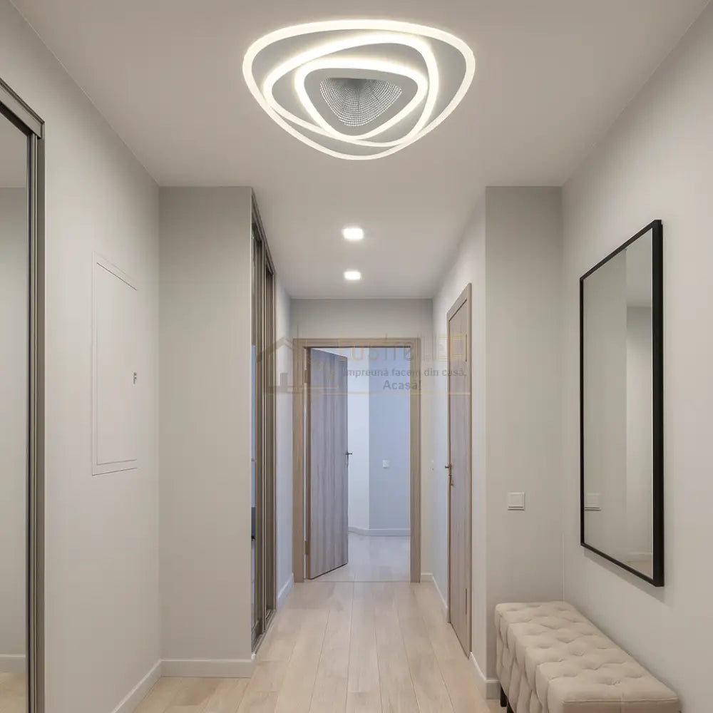 Lustra LED 40W GALAXY 3D TRIANGLE Echivalent 200W ALBA / 3D OGLINDA / 24CM Lighting Fixtures