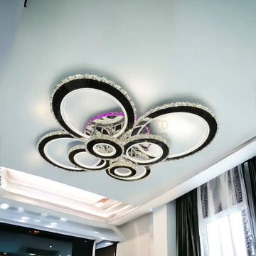 Lustra LED 434W 4+4 CIRCLE Cristal Super Gigant RGB Echivalent 1200W