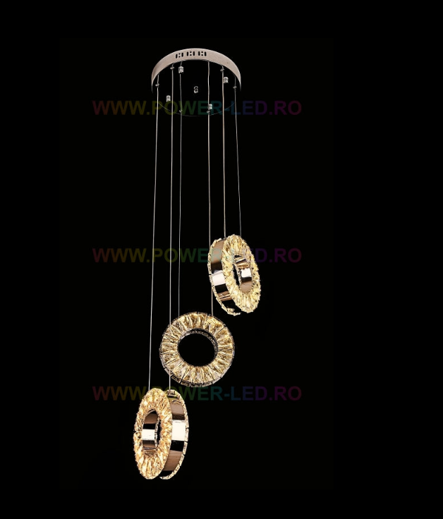 Lustra LED 48W INFESTO Cristal Rotund Telecomanda