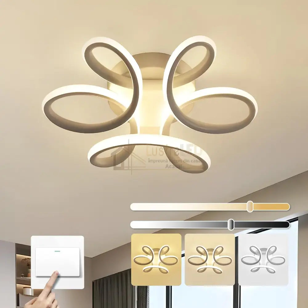 Lustra LED 48W Mariola Alba Echivalent 200W ALBA / MINIMALIST DESIGN / 24CM Lighting Fixtures