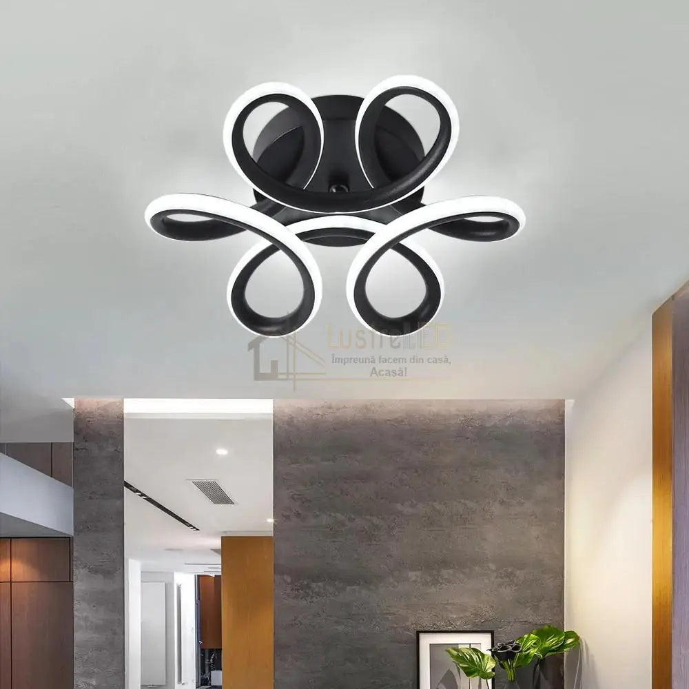 Lustra Led 48W Mariola Neagra Echivalent 200W Lighting Fixtures