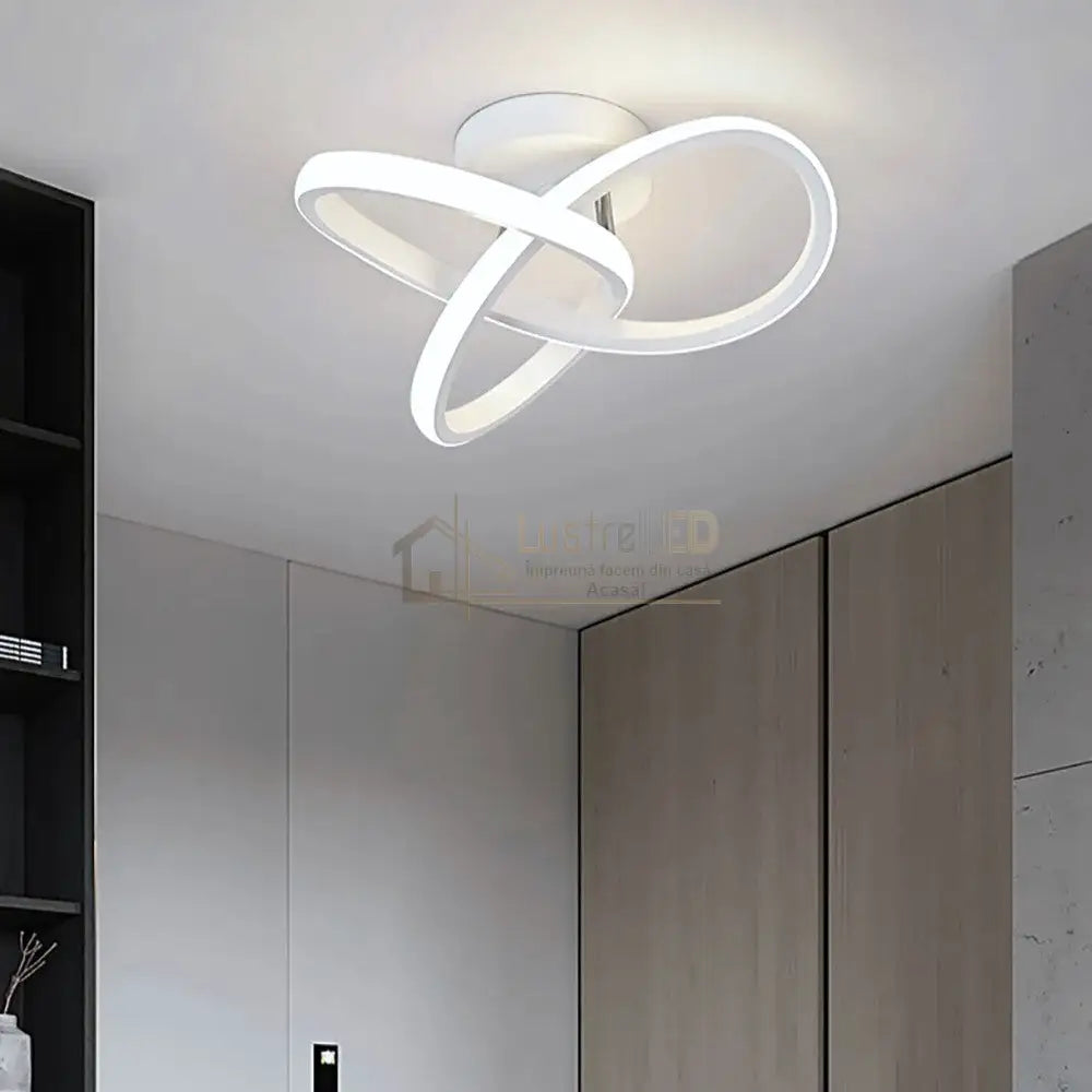 Lustra Led 48W Two Rings Alb Echivalent 200W Ceiling Light Fixtures