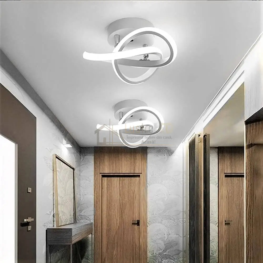 Lustra Led 48W Two Rings Alb Echivalent 200W Ceiling Light Fixtures