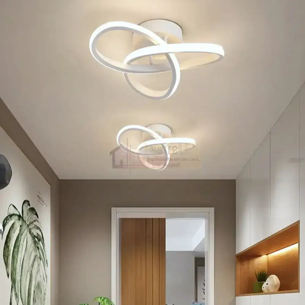 Lustra Led 48W Two Rings Alb Echivalent 200W Lighting Fixtures