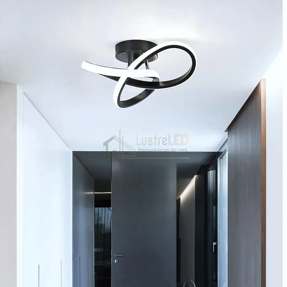 Lustra Led 48W Two Rings Black Echivalent 200W Lighting Fixtures