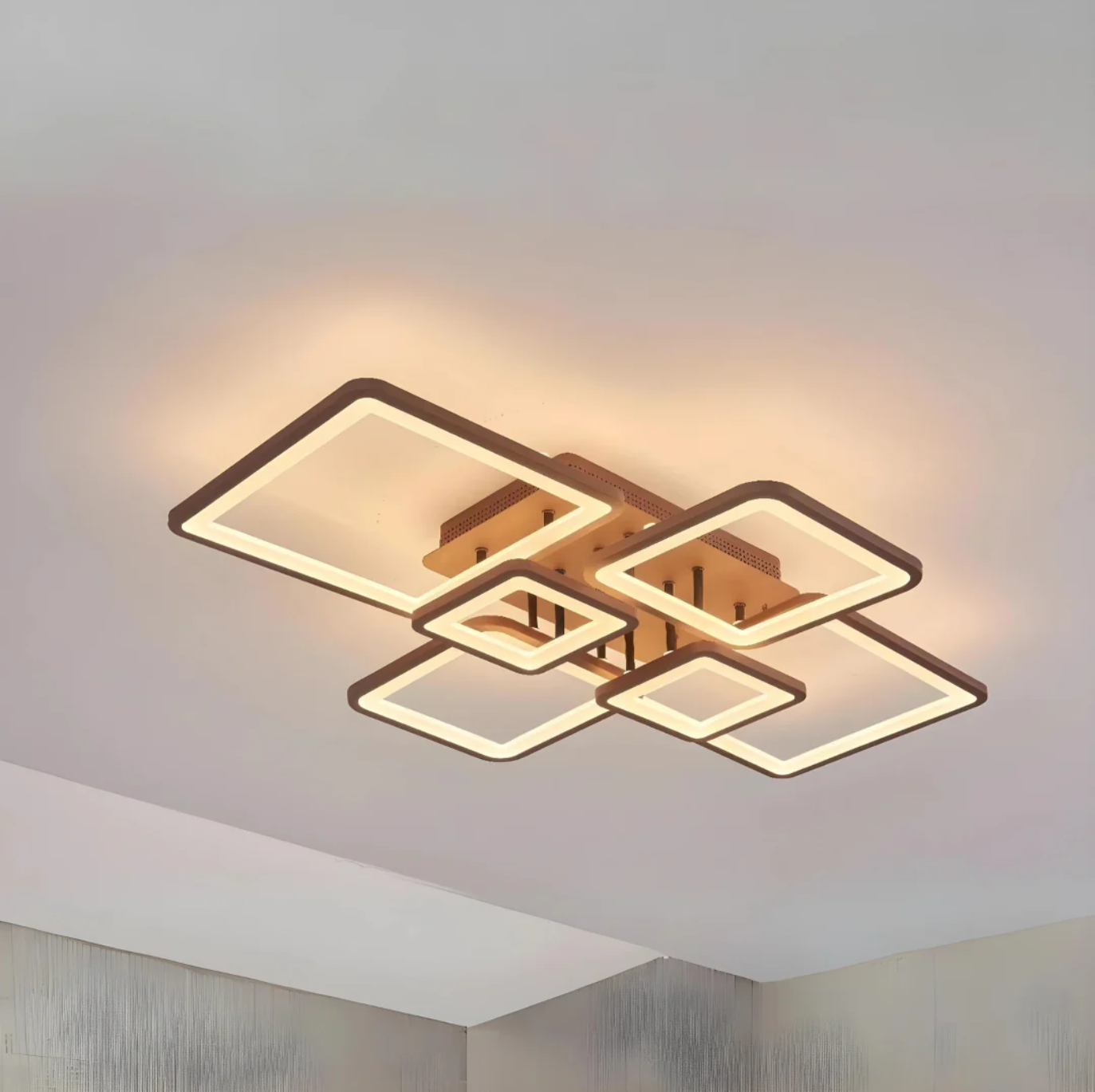 Lustra LED 4+2 SQUARE Brown Telecomanda Echivalent 800W