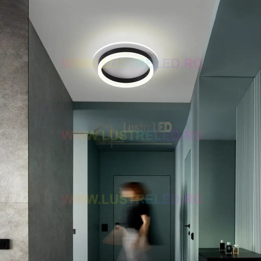 Lustra Led 50W Ring Black Echivalent 200W Lighting Fixtures