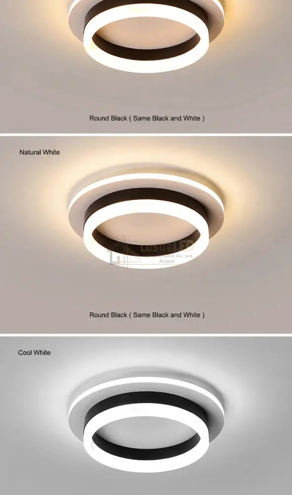 Lustra Led 50W Ring Black Echivalent 200W Lighting Fixtures