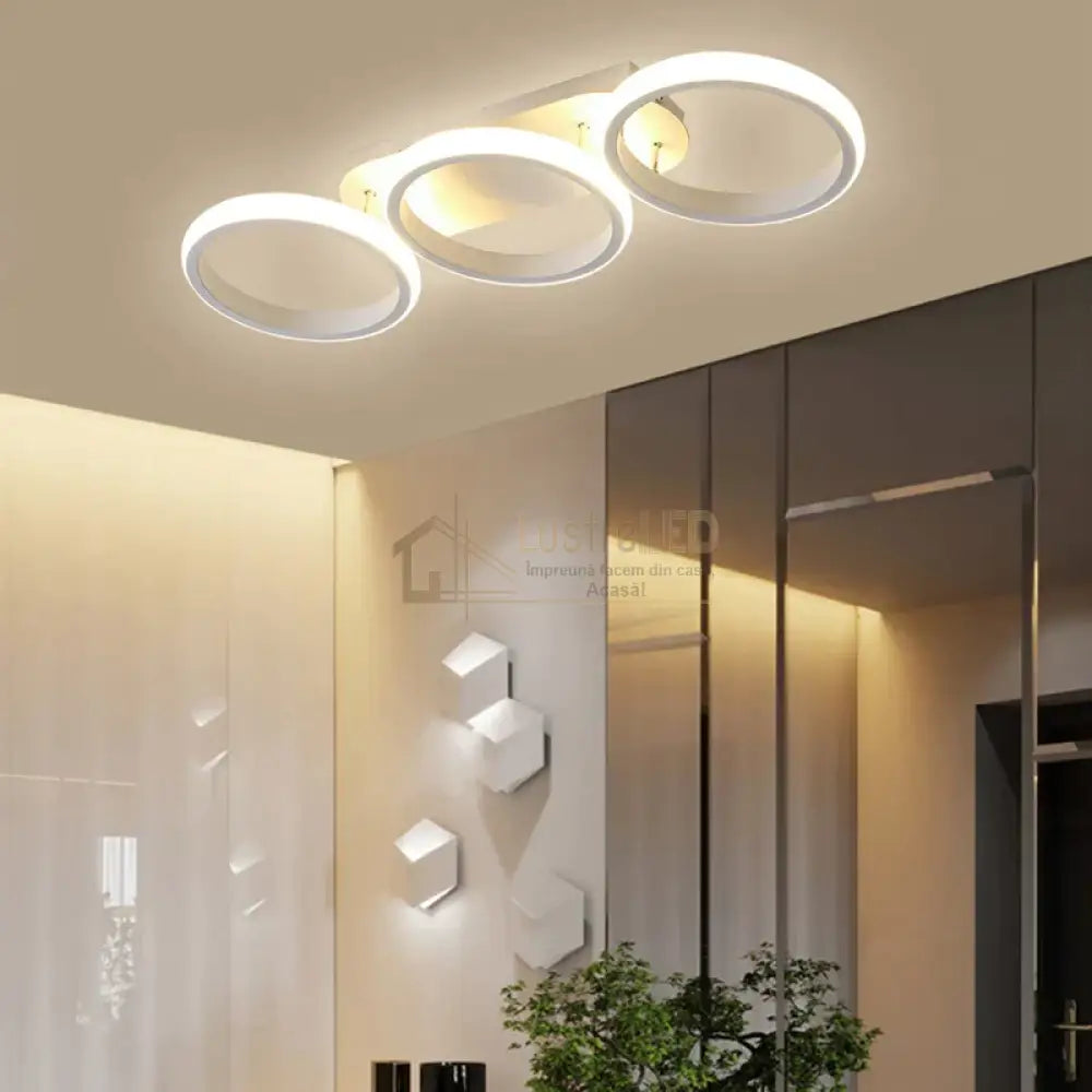 Lustra Led 54W Enzo Circle Alb Echivalent 300W Lighting Fixtures