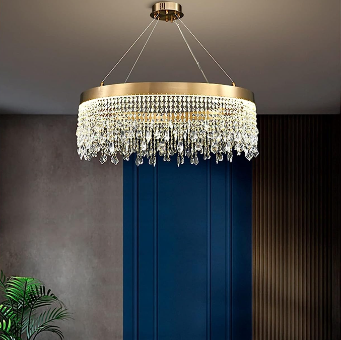 Lustra LED 56W Gold Luxury Cristal 1 Segment