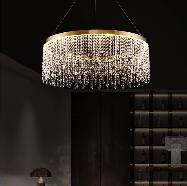 Lustra LED 56W Gold Luxury Cristal 1 Segment