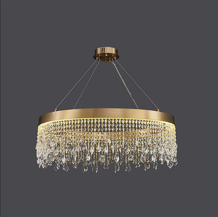 Lustra LED 56W Gold Luxury Cristal 1 Segment