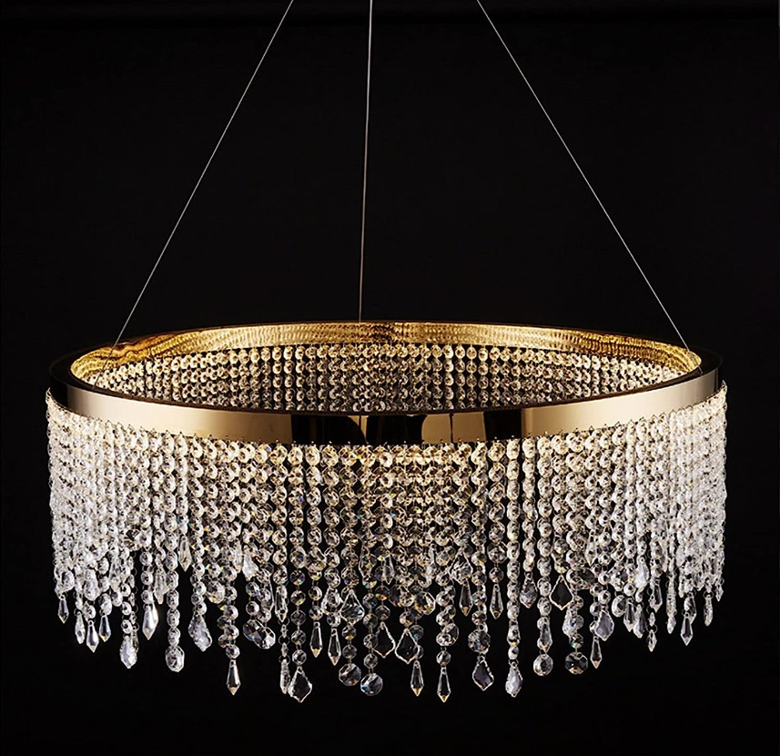 Lustra LED 56W Gold Luxury Cristal 1 Segment