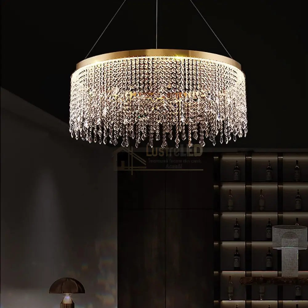 Lustra Led 56W Gold Luxury Cristal 1 Segment Chandeliers Crystal