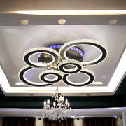 Lustra Led 238W 4 + 2 Circle Cristal Black Rgb Echivalent 800W Chandeliers Crystal