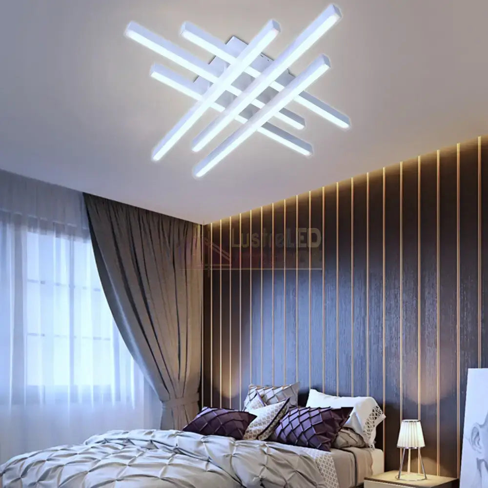 Lustra Led 120W 6 Lines Design Alba Smart Echivalent 500W Lighting Fixtures