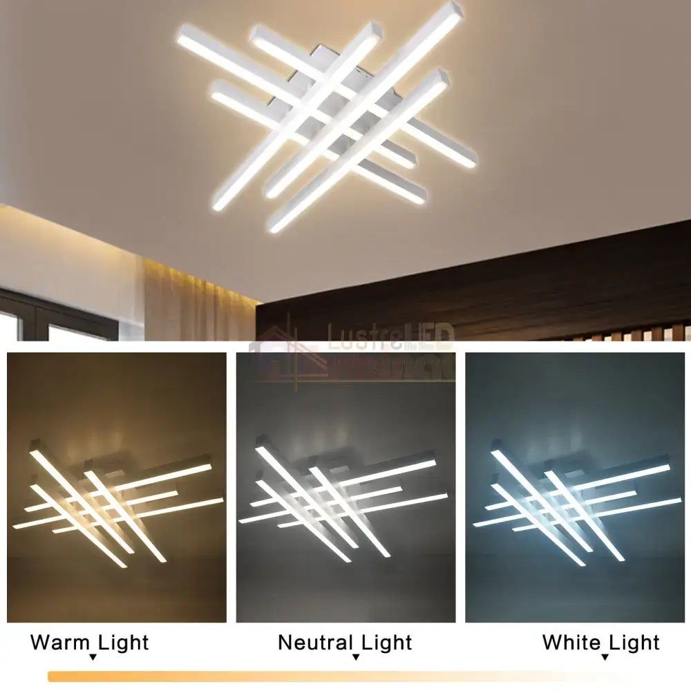 Lustra Led 120W 6 Lines Design Alba Smart Echivalent 500W Lighting Fixtures