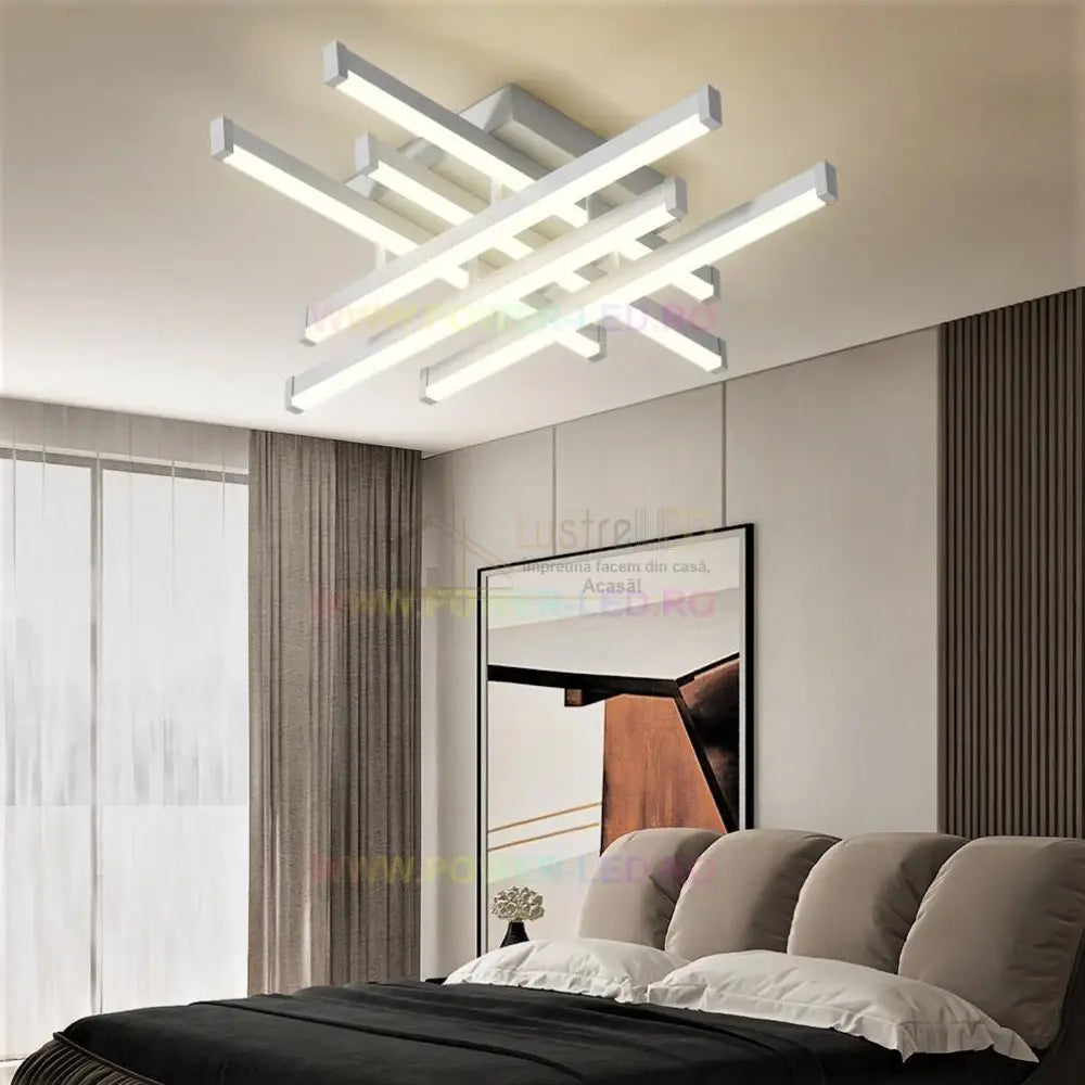 Lustra Led 120W 6 Lines Design Alba Smart Echivalent 500W Lighting Fixtures