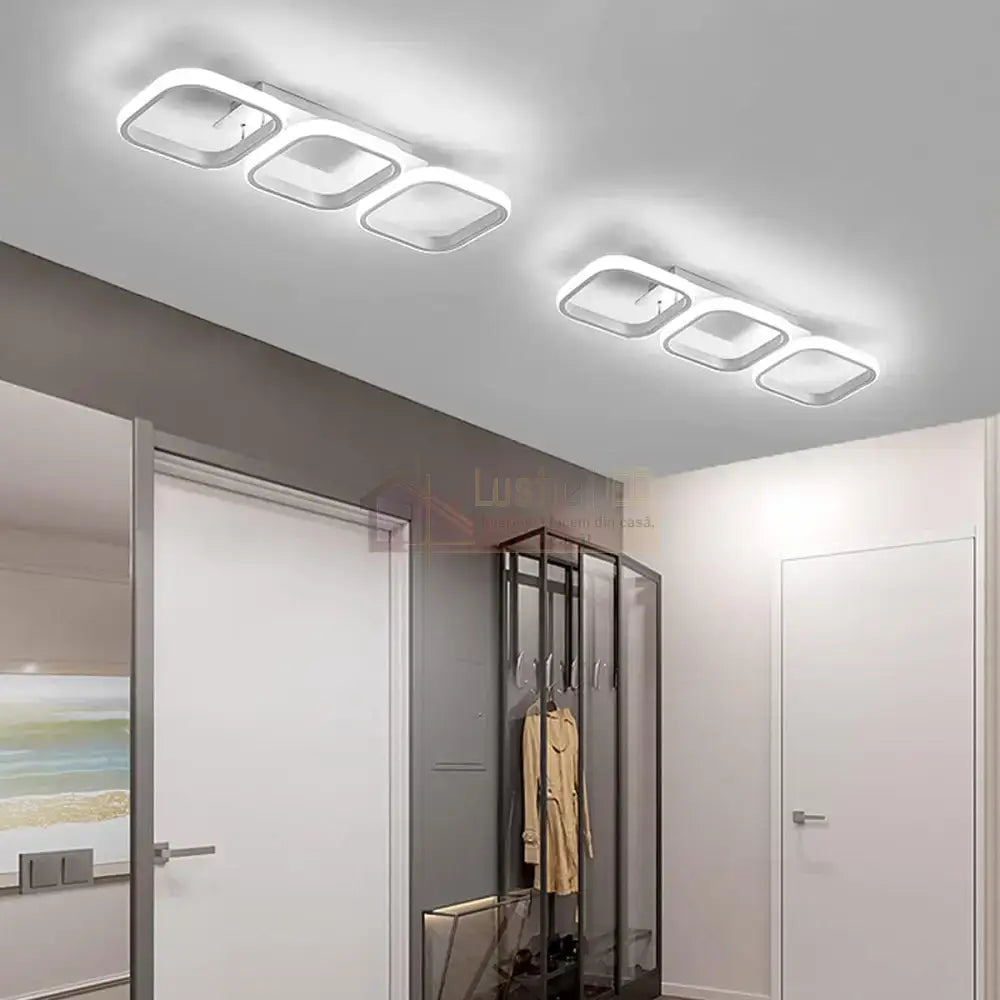 Lustra Led 60W Enzo Square Alb Echivalent 300W Lighting Fixtures