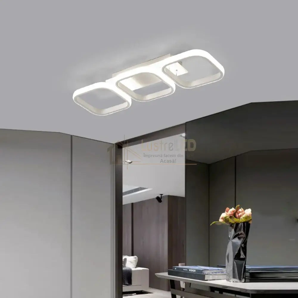 Lustra Led 60W Enzo Square Alb Echivalent 300W Lighting Fixtures