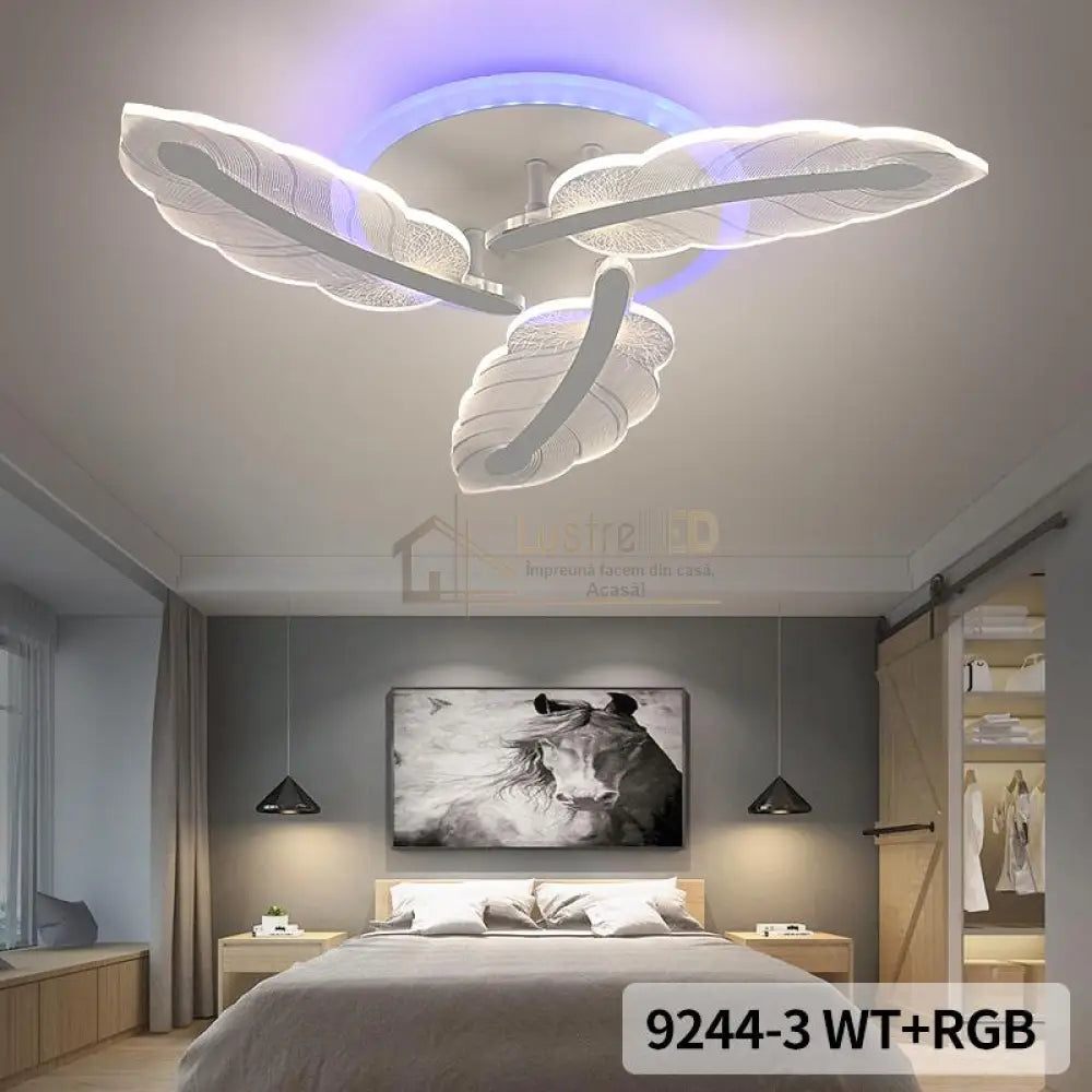 Lustra Led 60W Mini Pyu Feather Rgb Echivalent 300W Ceiling Light Fixtures