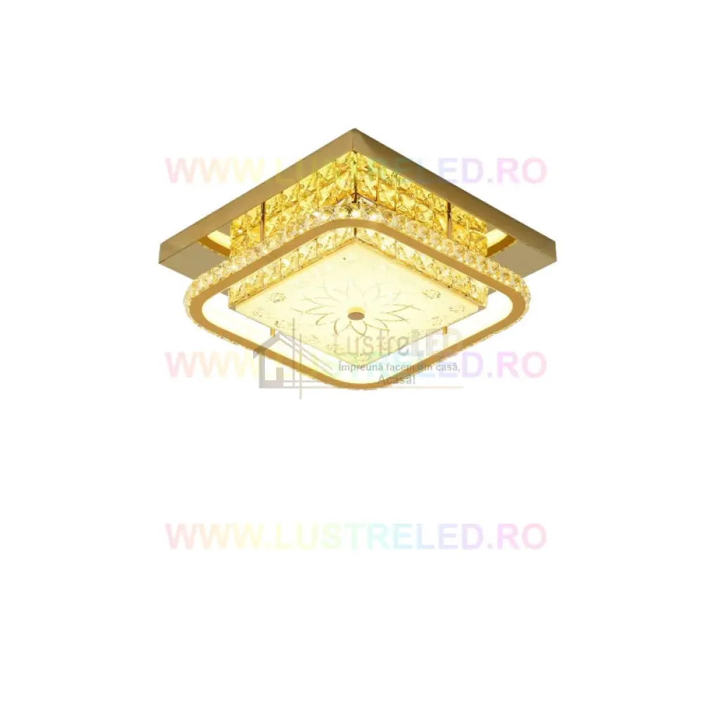 Lustra Led 60W Royal Square Gold Echivalent 300W Lighting Fixtures