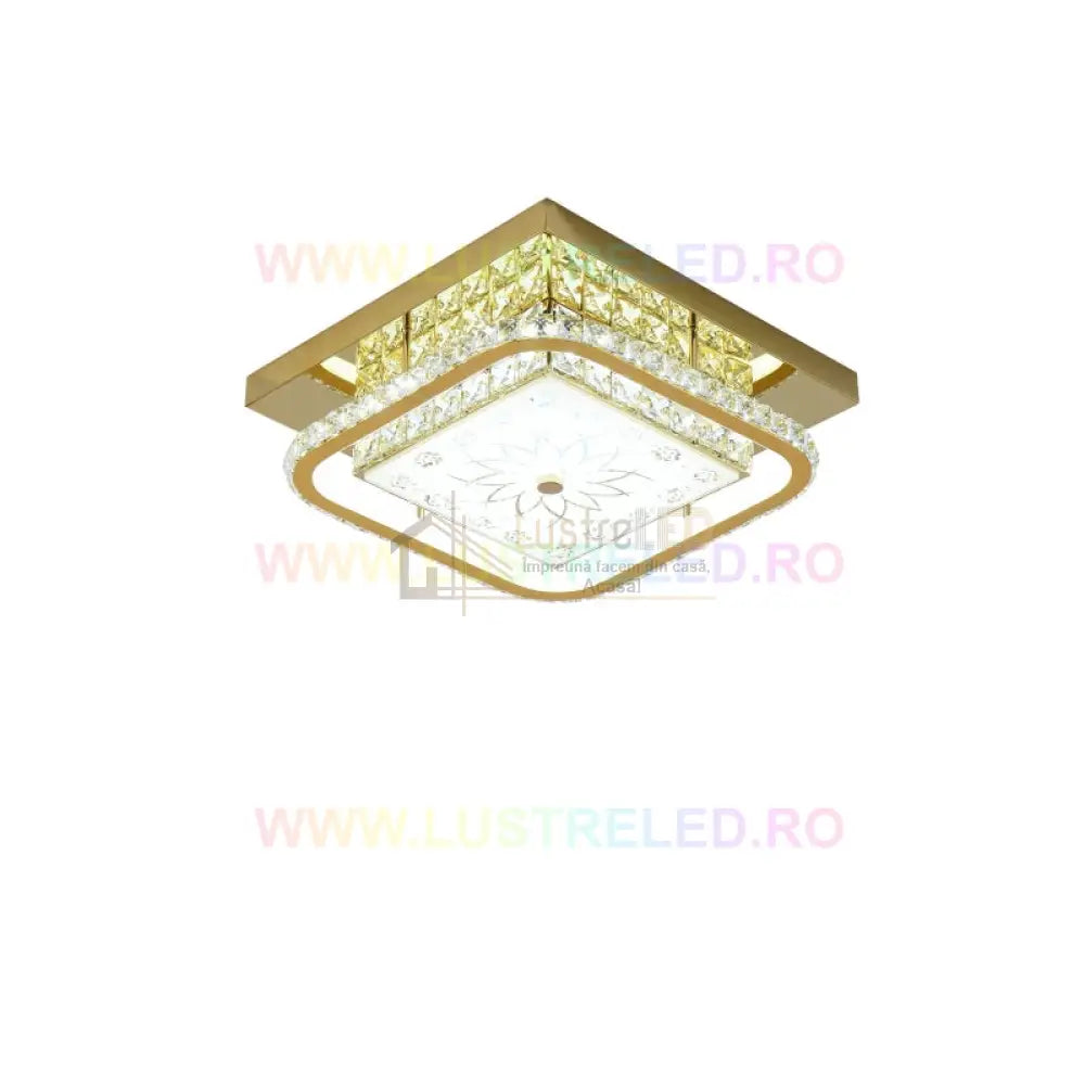 Lustra Led 60W Royal Square Gold Echivalent 300W Lighting Fixtures