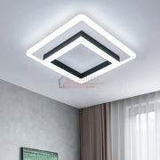 Lustra Led 64W Quadrata Black Echivalent 200W Lighting Fixtures