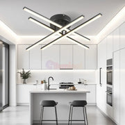 Lustra LED 4 Modern LINES Black Echivalent 400W Telecomanda 7015-4C NEAGRA / 67CM / MINIMALIST DESIGN Lighting Fixtures