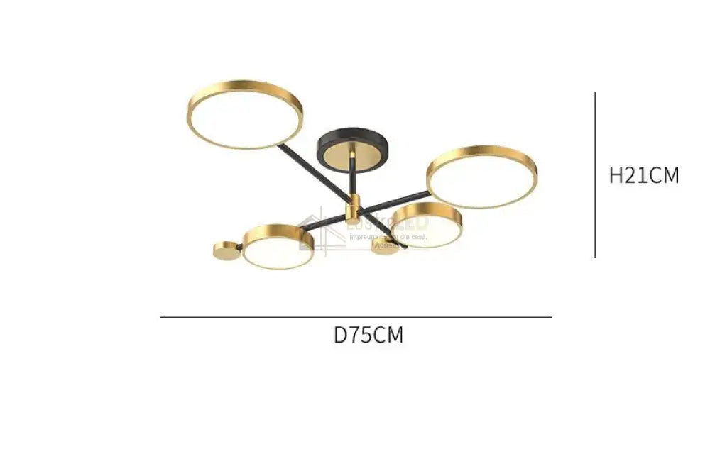 Lustra Led 68W 2 + 2 Dynamo Echivalent 300W Telecomanda Lighting Fixtures