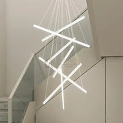 Lustra LED 7 Geometric WHITE Lines Suspendata Echivalent 800W 200CM (Copy) lustreled.ro