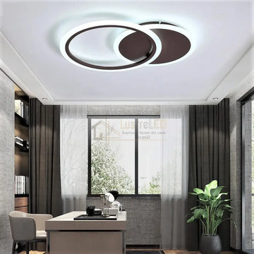 Lustra LED 74W ONE CIRCLE BLACK Design Telecomanda Echivalent 300W