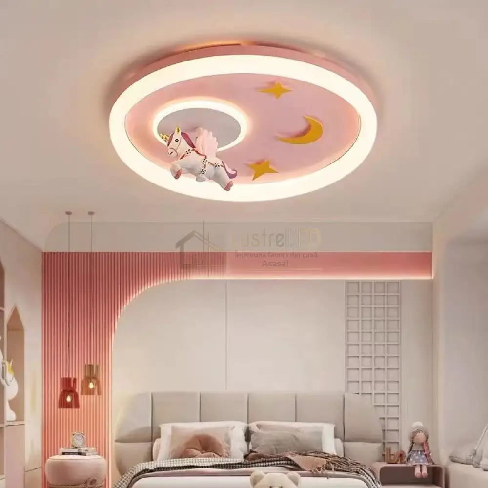 Lustra Led 76W Pink Pony Echivalent 400W Telecomanda Lighting Fixtures