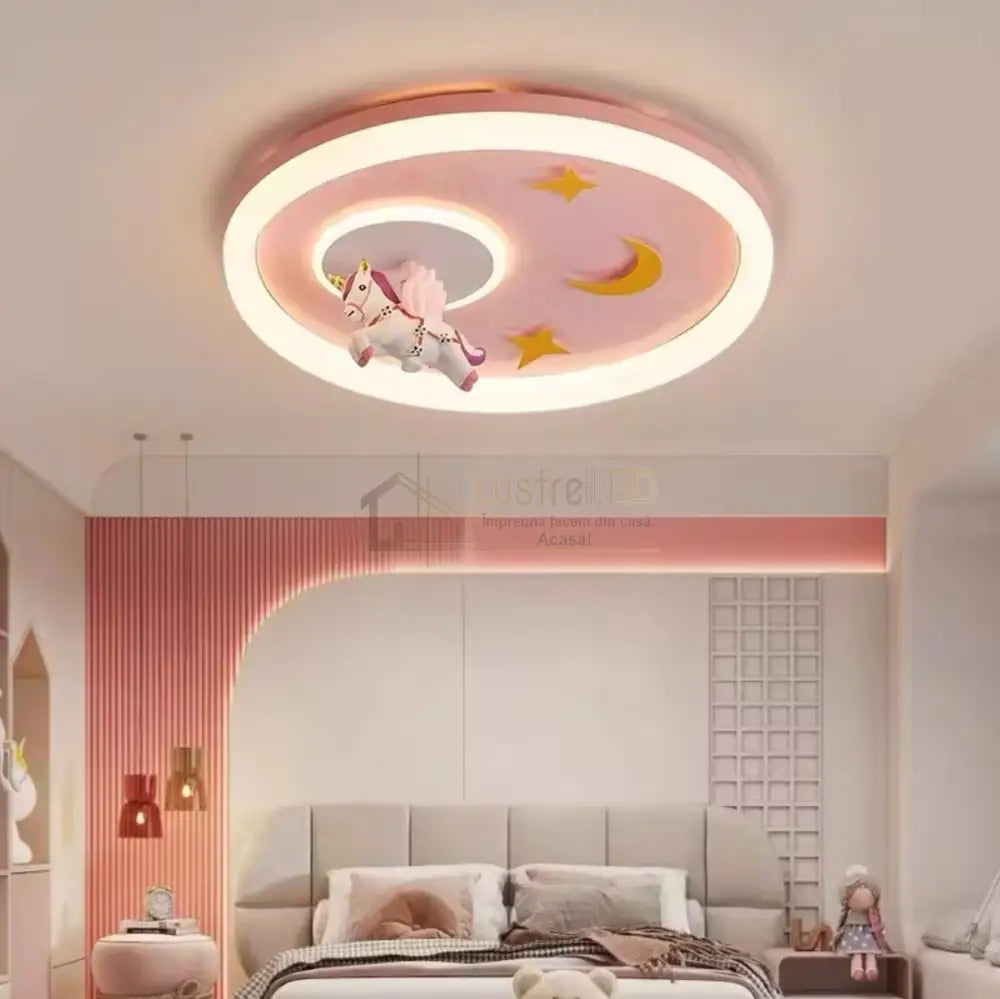 Lustra Led 76W Pink Pony Echivalent 400W Telecomanda Lighting Fixtures