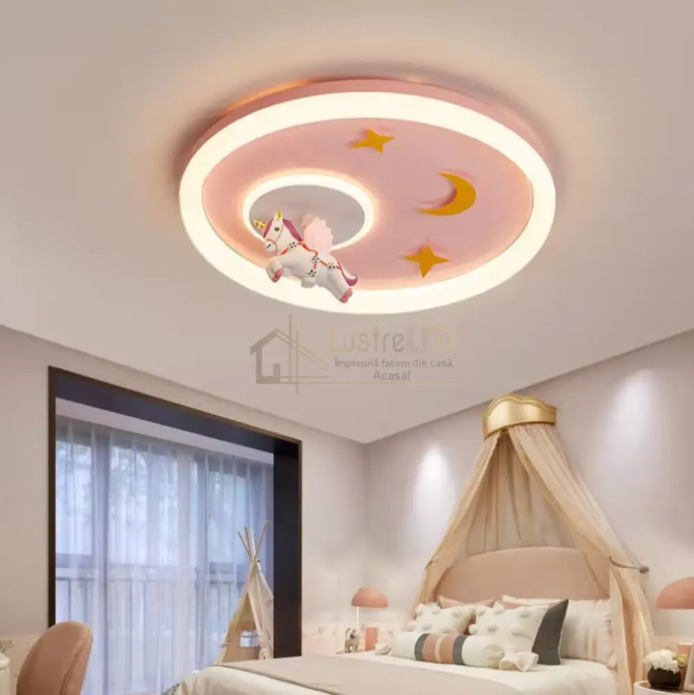 Lustra Led 76W Pink Pony Echivalent 400W Telecomanda Lighting Fixtures