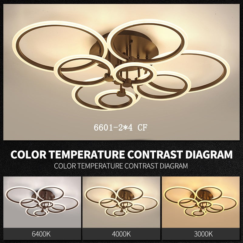 Lustra LED 228W 4+4 CIRCLE GIGANT Design Brown Telecomanda