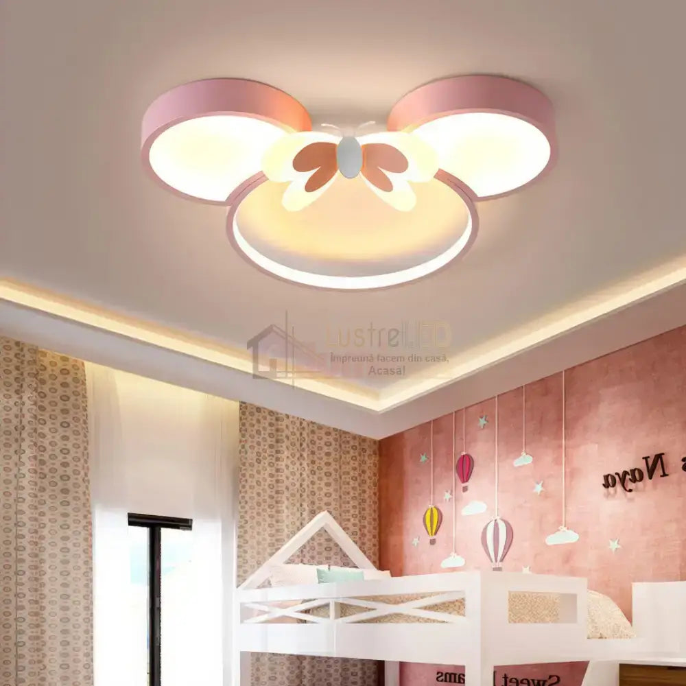 Lustra LED 80W Lovely Minnie Telecomanda 5578 ALB/ROZ / 50CM / KIDS Lighting Fixtures