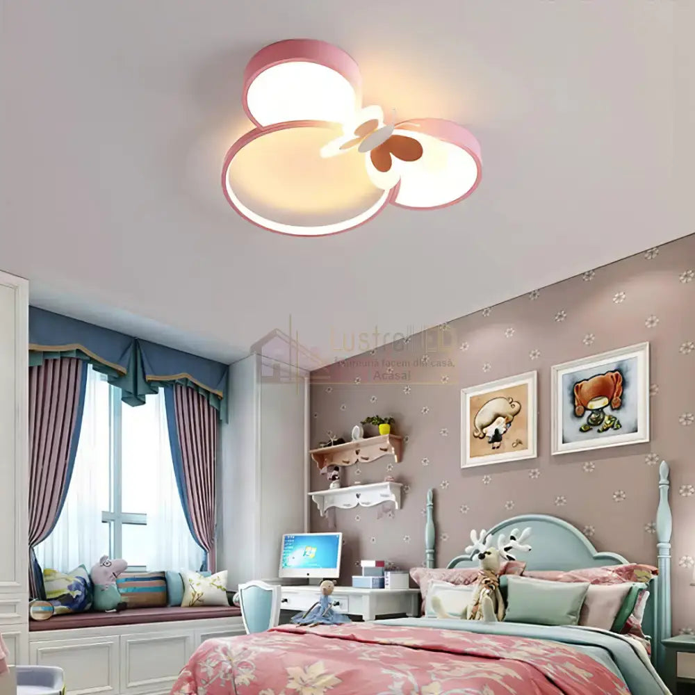 Lustra LED 80W Lovely Minnie Telecomanda 5578 ALB/ROZ / 50CM / KIDS Lighting Fixtures