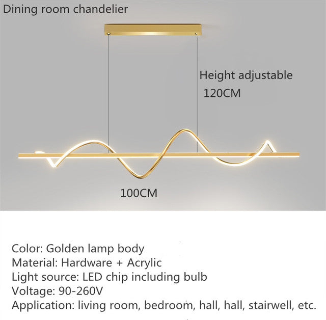 Lustra LED 80W Suspendata Serpent Gold Echivalent 400W